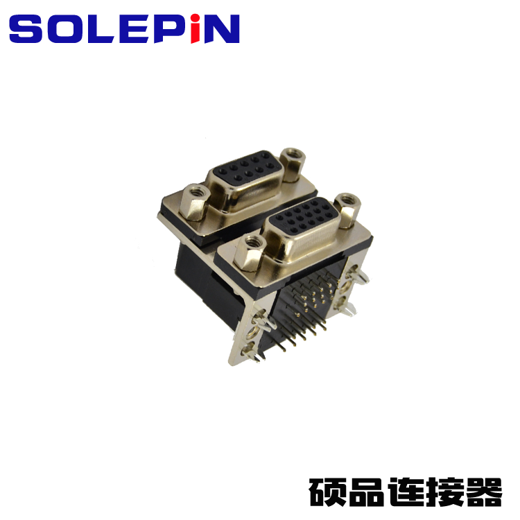 Dual-layer D-SUB 9P Female to 15P Female with Screw