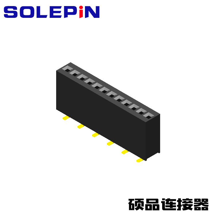 Female Header 1.27mm 1 Row Elevated SMT Type
