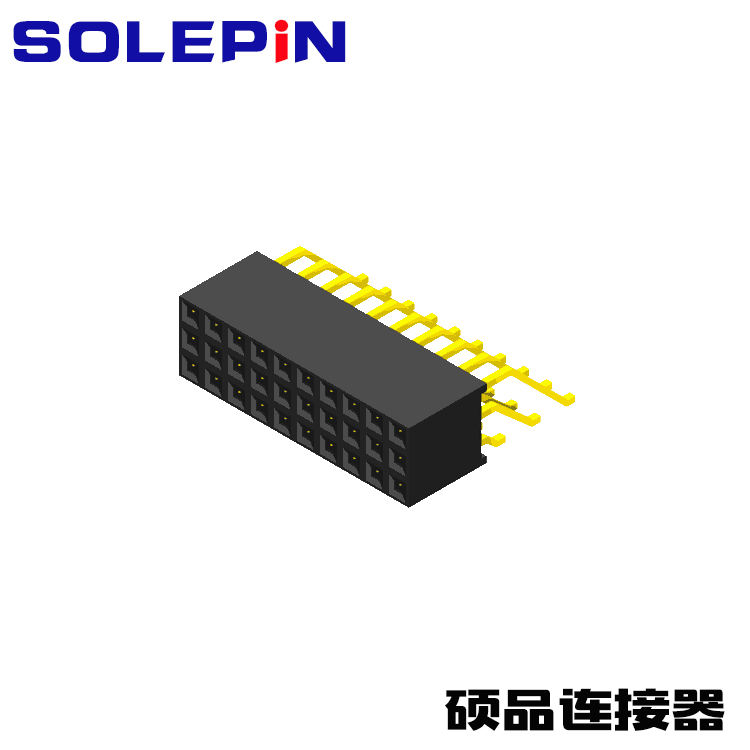 Female Header 2.54mm 2 Row SMT Right Angle Contact