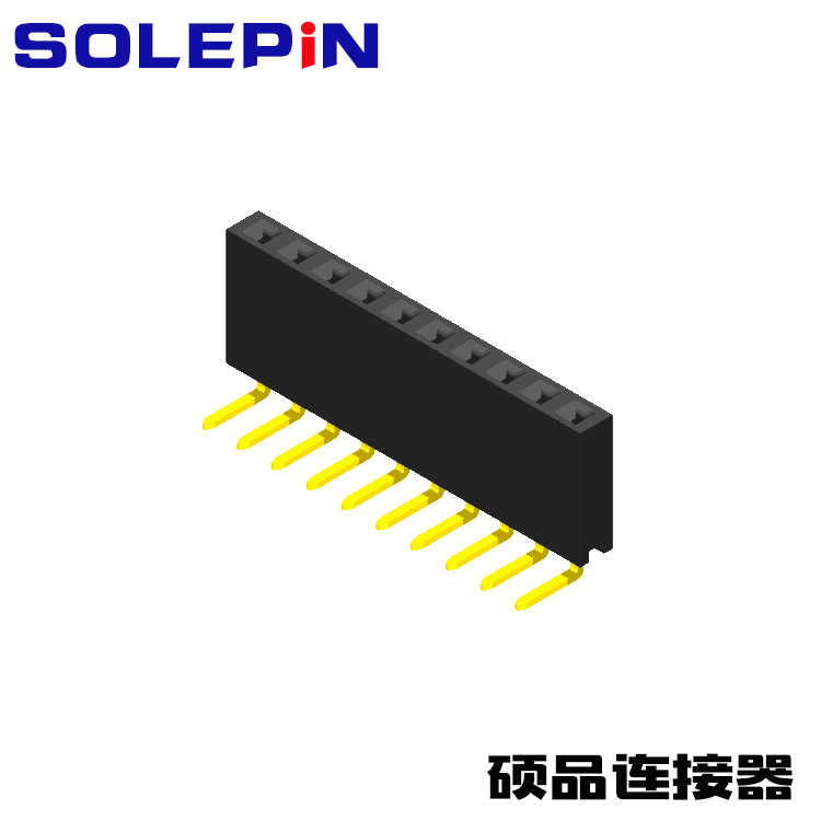 Female Header 2.54mm H=6.35 1 Row Right Angle Type