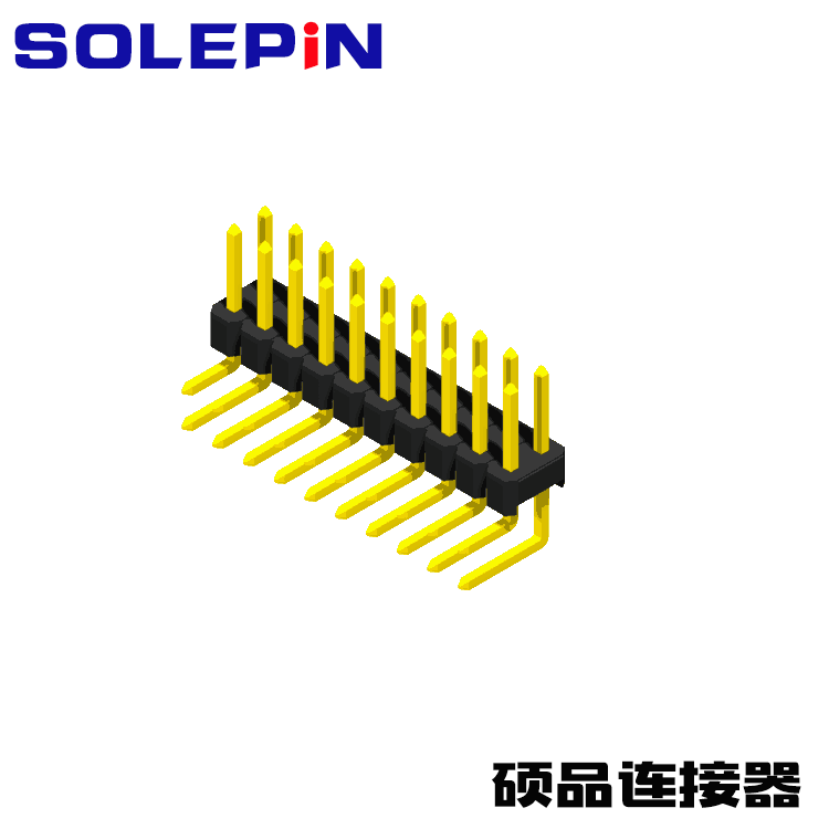 Pin Header 2.54mm 2 Row H=1.5 1.7 2.5mm Right Angle Type