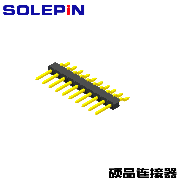 Pin Header 1.27mm SQ PIN 0.46mm 1 Row H=2.54mm SMT R/A Type