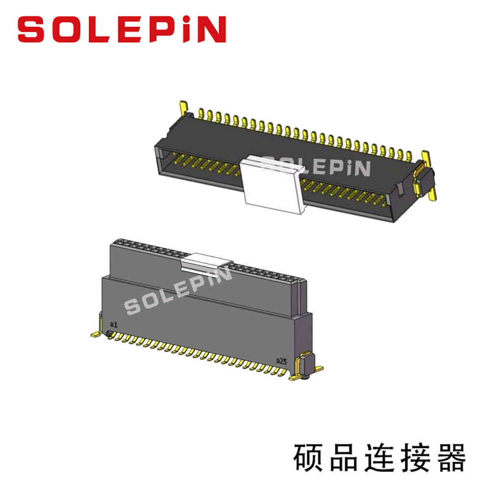 1.27mm SDC 板对板连接器 180° 垂直 公母对接