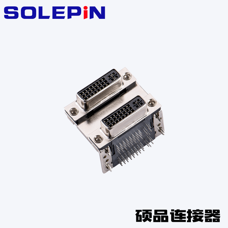 DVI 24+5P Black Dual-layer Right Angle