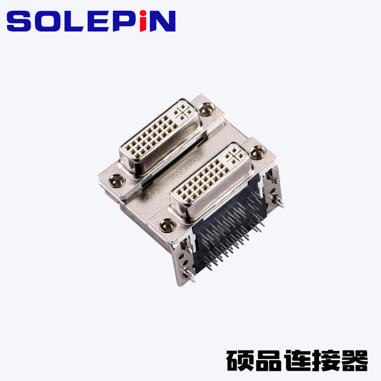 DVI 24+5P White Dual-layer Right Angle