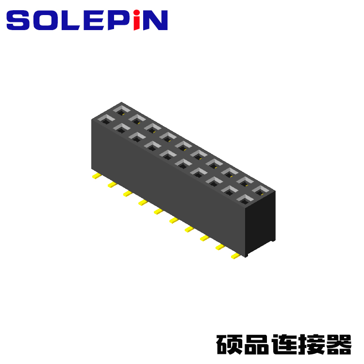 Female Header 2.54mm H=6.35mm 2 Row SMT Type