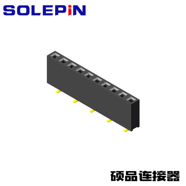 Female Header 2.54mm H=6.35mm 1 Row SMT Type