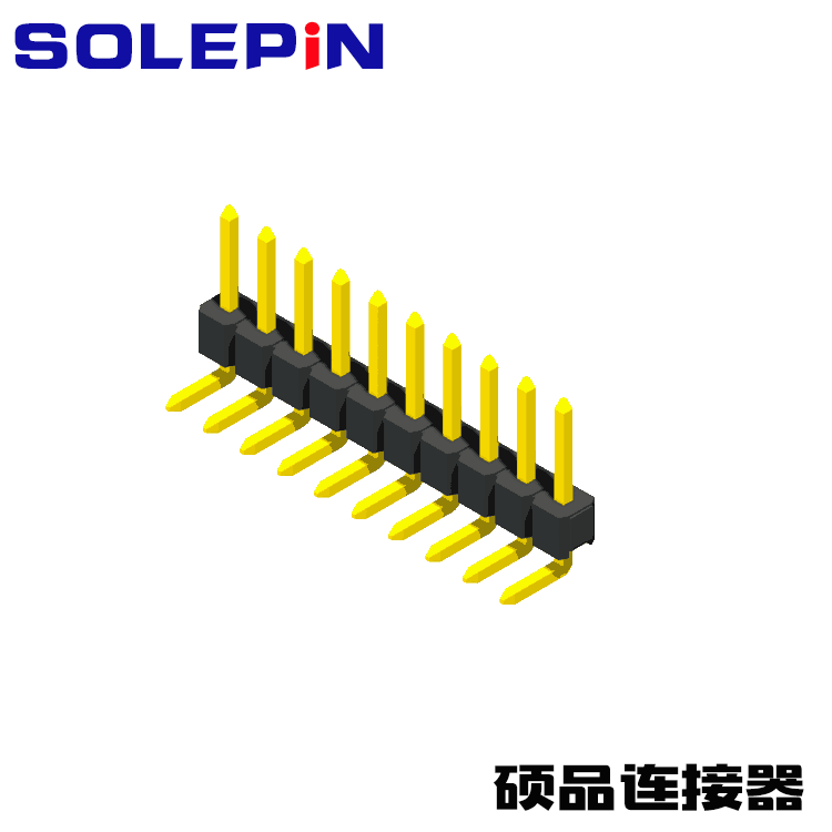 Pin Header 2.54mm 1 Row H=1.5 1.7 2.5mm Right Angle Type