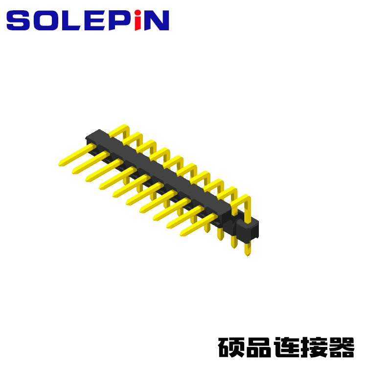 Pin Header 2.54mm 1 Row H=2.5mm Stack Right Angle Type